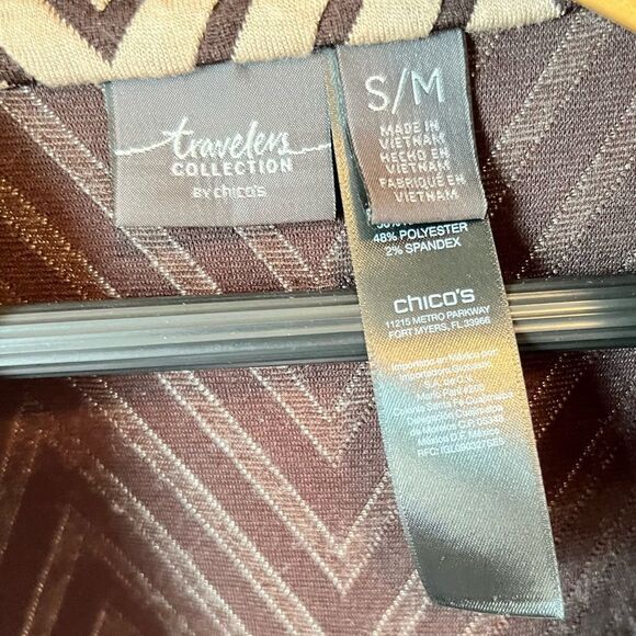 Chico's Travelers Collection Chevron Jacquard Cape - Picture 3 of 12